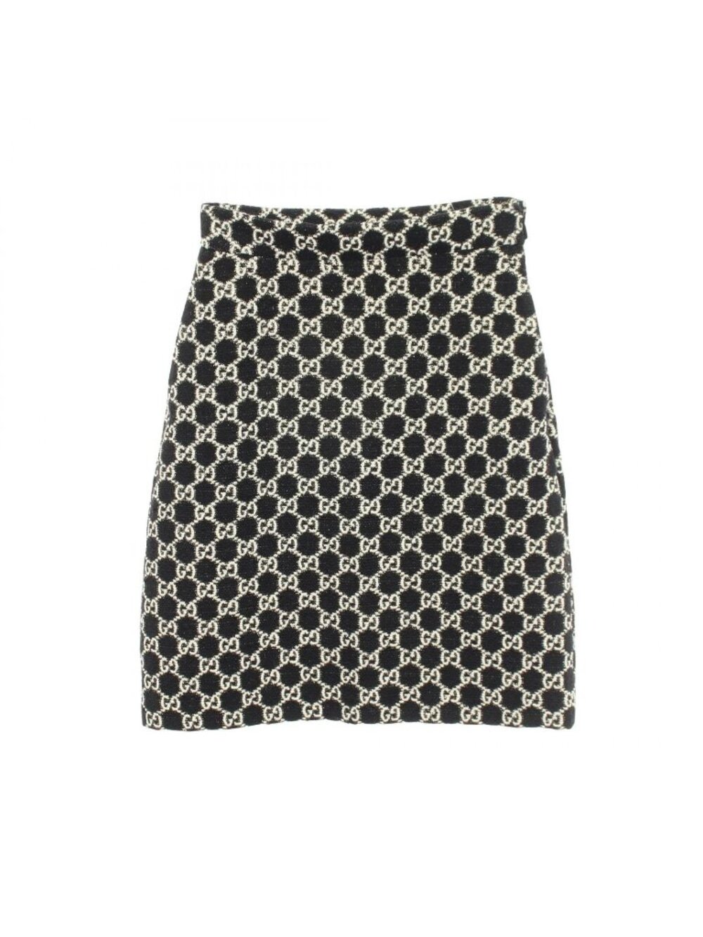 Gucci Skirt GG Pattern Tweed Black Cotton